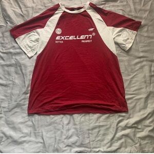 Women's Red and White Short Sleeve Tee